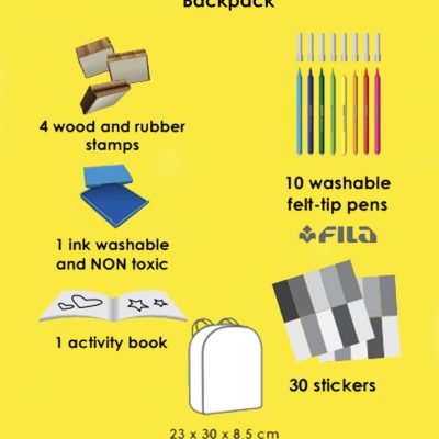 Baby Shark - Τσάντα νηπιαγωγείου με είδη ζωγραφικής