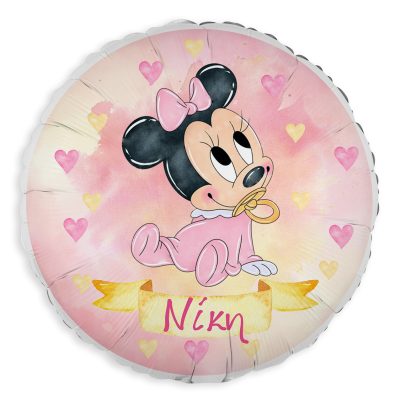 18" Μπαλόνι Foil Στρογγυλό Tυπωμένο - baby Minnie