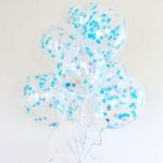 Διάφανο μπαλόνι με Γαλάζιο κομφετί