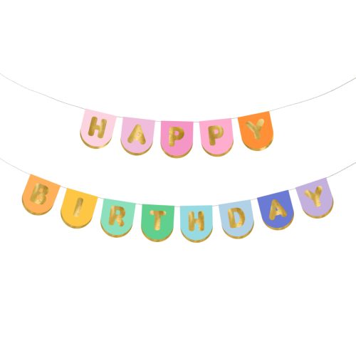 Γιρλάντα Happy Birthday Colorful Mix 163cm
