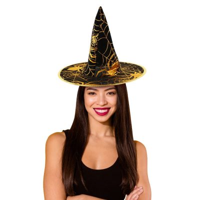 Καπέλο Μάγισσας με χρυσό ιστό Αράχνης