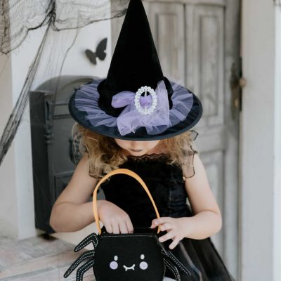 Καπέλο Μάγισσας με μοβ Τούλι