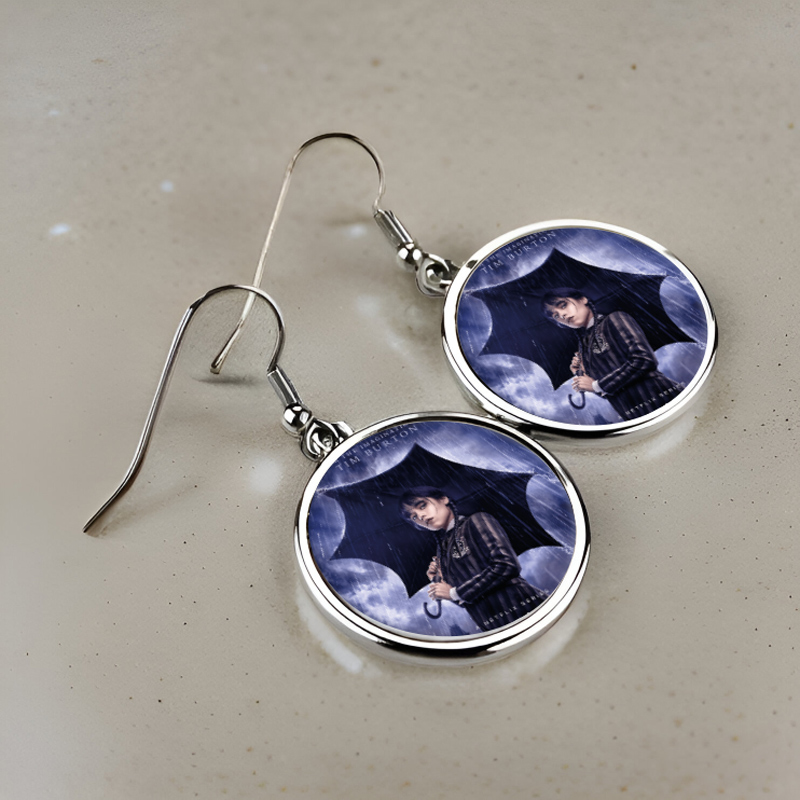 Μεταλλικά Σκουλαρίκια στρογγυλά - Wednesday Μεταλλικά Σκουλαρίκια στρογγυλά - Wednesday