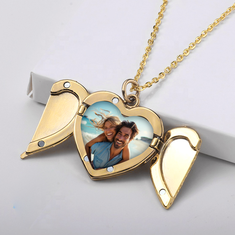 Μεταλλικό Κολιέ καρδιά με φωτογραφία για Ζευγάρι Μεταλλικό Κολιέ καρδιά με φωτογραφία για Ζευγάρι