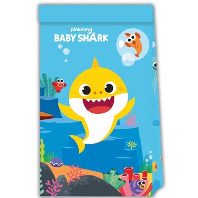 Σακουλάκια δώρων Baby Shark χάρτινα 4 τεμ
