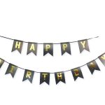 Διακοσμητικό μπάνερ μαύρο Happy birthday
