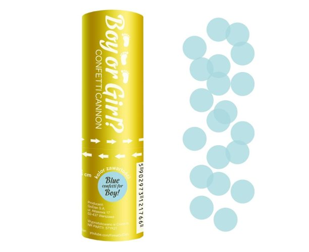 Κανονάκι με κομφετί για Αποκάλυψη φύλου μωρού 15cm