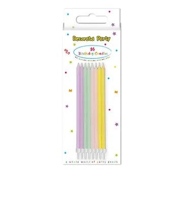 Κεράκια τούρτας Pastel Birthday 16 τεμ