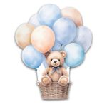 Ξύλινη διακοσμητική φιγούρα - Αρκουδάκι Boho