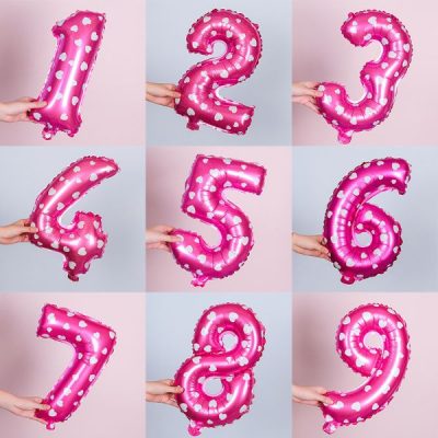 Mini Shape Μπαλόνια Αριθμοί Φούξια 40 cm – 16″