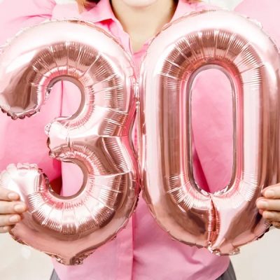 Mini Shape Rosegold Μπαλόνια Αριθμοί 36 cm – 14″