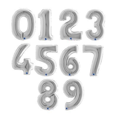 Μπαλόνια Αριθμοί Ασημί 66 cm - 26