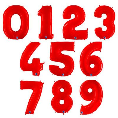 Μπαλόνια Αριθμοί Κόκκινο 66 cm - 26