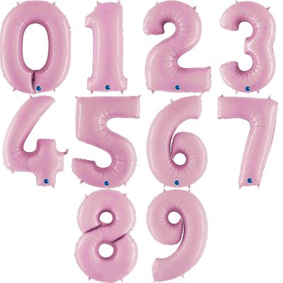 Μπαλόνια Αριθμοί παστέλ Ροζ 66 cm - 26
