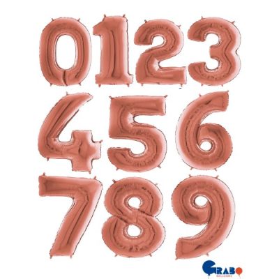 Μπαλόνια Αριθμοί Ροζ Χρυσό 66 cm - 26