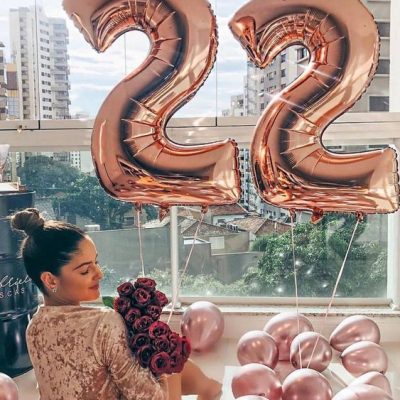 Μπαλόνια Αριθμοί Ροζ Χρυσό 66 cm - 26