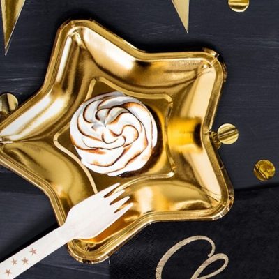 Πιάτα γλυκού χρυσό Αστέρι 6 τεμ