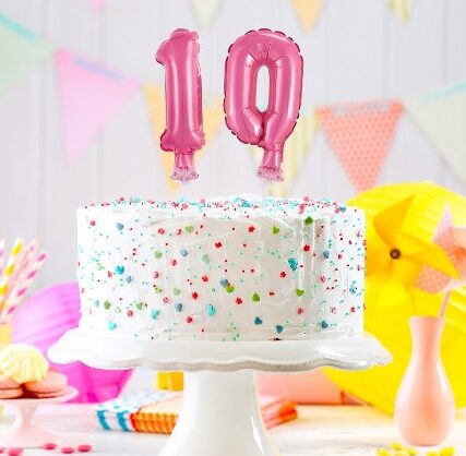 Ροζ Αριθμός Τούρτας Μπαλόνι