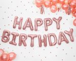 Σετ μπαλονιών Happy Birthday Ροζ-χρυσό 13 τεμ
