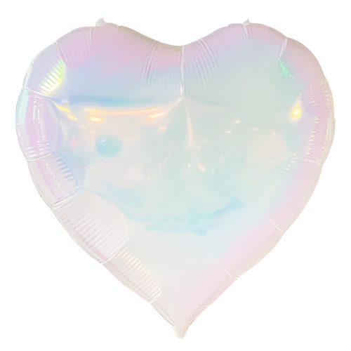 40” Μπαλόνι Καρδιά Λευκή Ιριδίζουσα