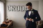 Mini ασημί μπαλόνια Groom