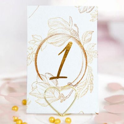 Αρίθμηση Τραπεζιών γάμου - Χρυσή Παιώνια