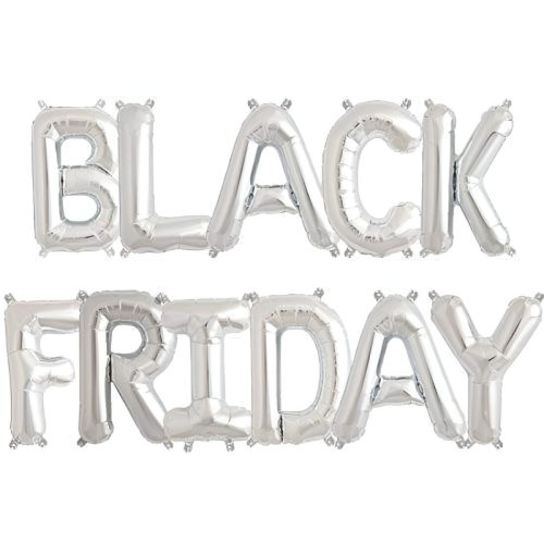 Ασημί Mini Shape Μπαλόνια BLACK FRIDAY (11 τεμ)