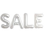 Ασημί mini shape Μπαλόνια SALE για Βιτρίνα (4 τεμ)