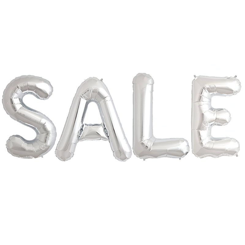Ασημί mini shape Μπαλόνια SALE για Βιτρίνα (4 τεμ) Ασημί mini shape Μπαλόνια SALE για Βιτρίνα (4 τεμ)