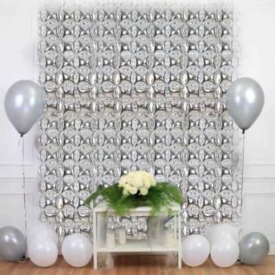 Ασημί Μπαλόνι foil για Backdrop