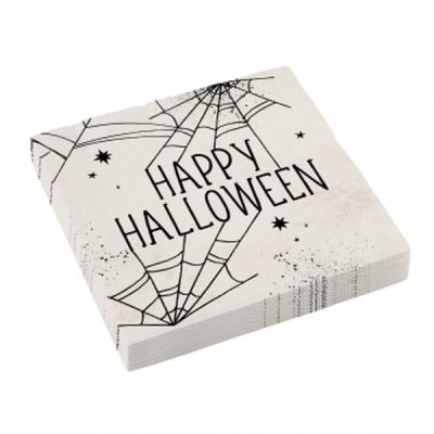 Χαρτοπετσέτες Happy Halloween αράχνες 16 τεμ