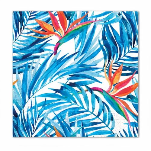 Χαρτοπετσέτες μπλε Τροπικά Λουλούδια 20 τεμ