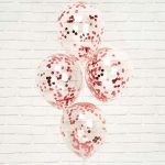 13" Διάφανο μπαλόνι με κόκκινο κομφετί