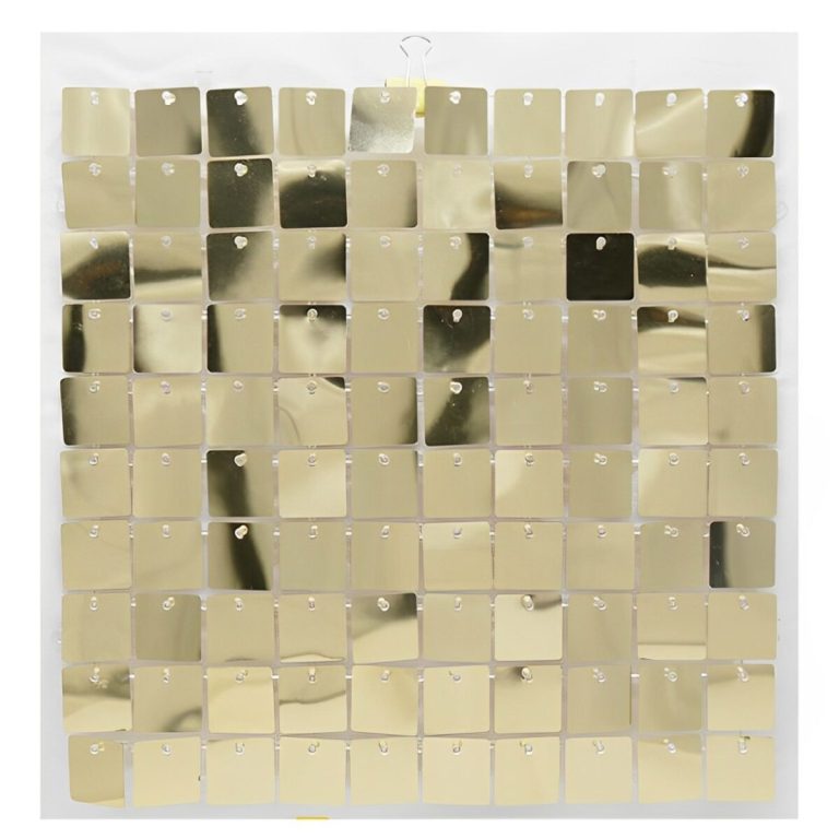 Διακοσμητικό πάνελ Backdrop με τετράγωνα – Χρυσό Shimmer