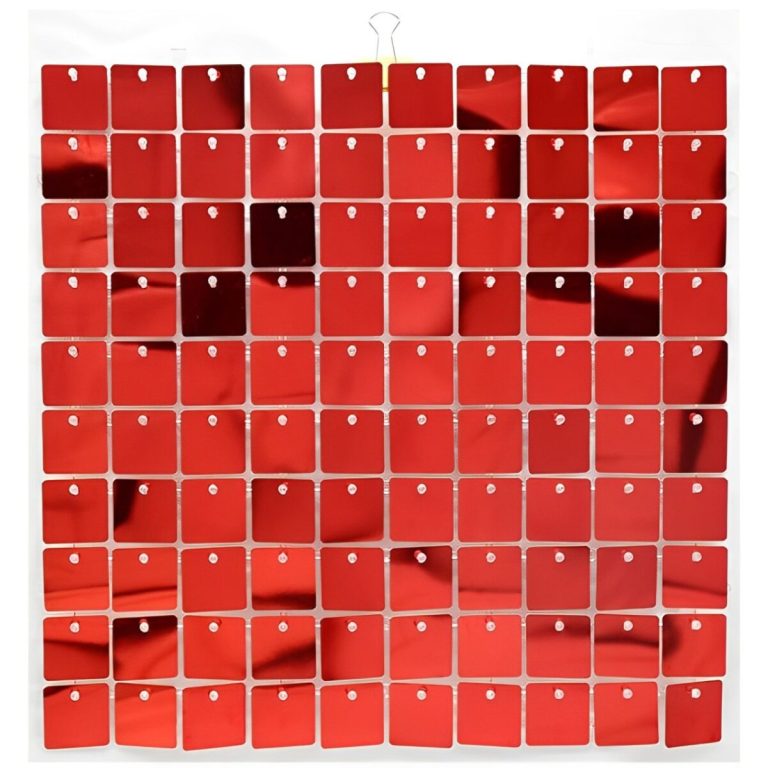 Διακοσμητικό πάνελ Backdrop με τετράγωνα – Κόκκινο Shimmer
