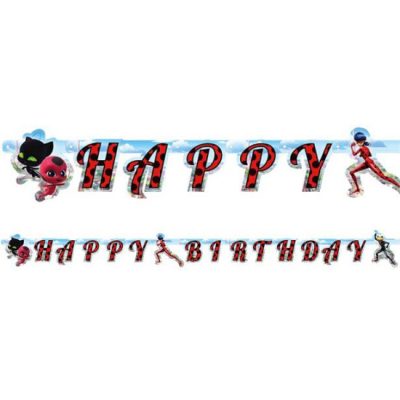 Γιρλάντα Ladybug - Happy Birthday 2m