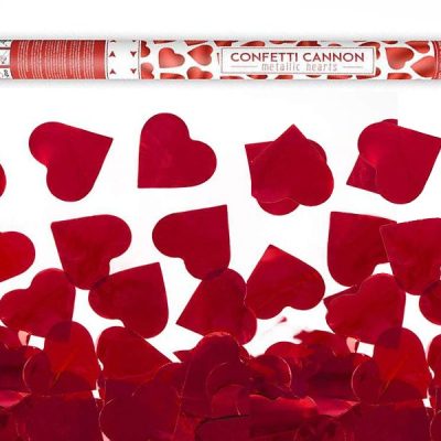 Κανονάκι με κόκκινο κομφετί Καρδιές