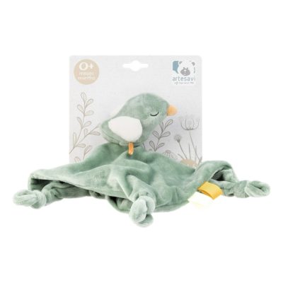 Λούτρινο πανάκι παρηγοριάς με κουδουνίστρα – Παπαγαλάκι