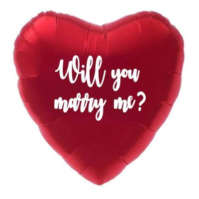 Μπαλόνι Καρδιά με αυτοκόλλητο Marry me
