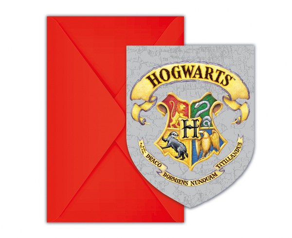 Προσκλήσεις πάρτυ Harry Potter - Οίκοι Hogwards 6 τεμ