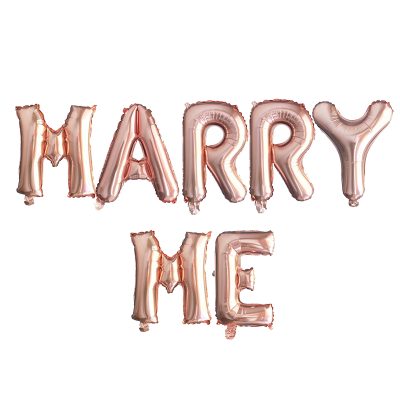 Σετ ροζ-χρυσά Μπαλόνια "Marry Me" (7 τεμ)