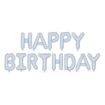 Σετ Μπαλόνια Γενεθλίων -“Happy Birthday” Γαλάζιο ματ 13 τεμ