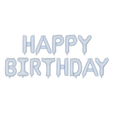 Σετ Μπαλόνια Γενεθλίων -“Happy Birthday” Γαλάζιο ματ 13 τεμ
