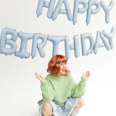 Σετ Μπαλόνια Γενεθλίων -“Happy Birthday” Γαλάζιο ματ 13 τεμ