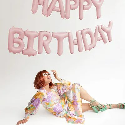Σετ Μπαλόνια Γενεθλίων -“Happy Birthday” Ροζ ματ 13 τεμ