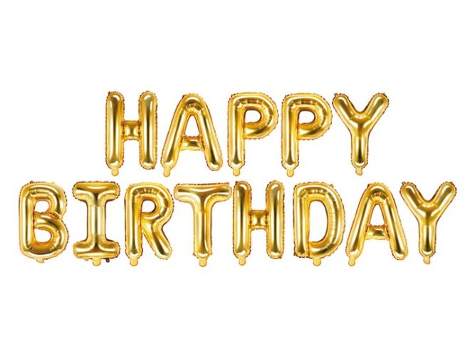 Σετ μπαλονιών Happy Birthday Χρυσό 13 τεμ