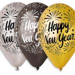 Τυπωμένο μπαλόνι Happy New Year σε 3 αποχρώσεις 25 τεμ