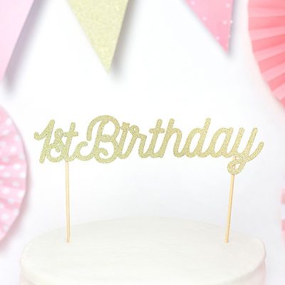 Topper τούρτας 1st Birthday χρυσό