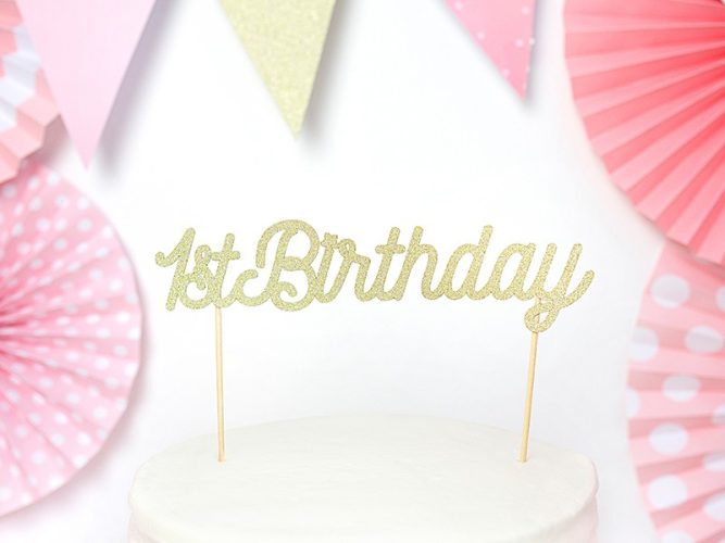 Topper τούρτας 1st Birthday χρυσό