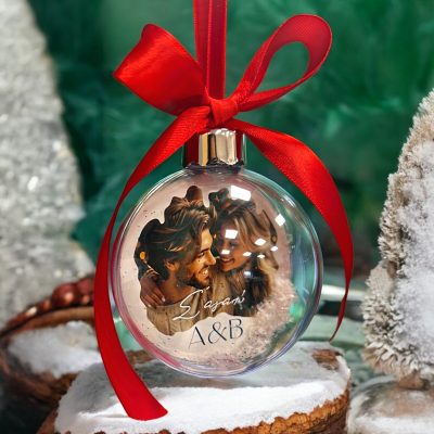 Χριστουγεννιάτικο Στολίδι Μπάλα με Φωτογραφία - Ζευγάρι